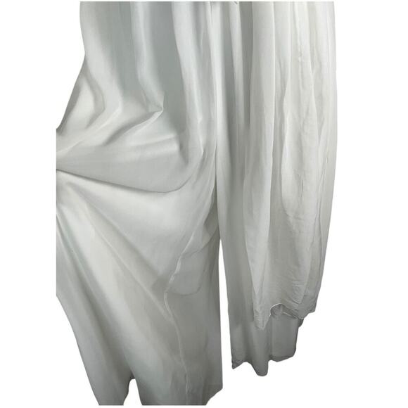 IEENA For MAC DUGGLE Long White Chiffon Formal Jumpsuit Evening Wear Size Medium - Picture 7 of 16